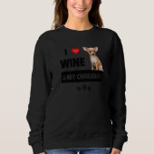 Sweatshirt J'Aime Le Vin Et Mon Chihuahua Maman Papa Chien Bo (Devant)
