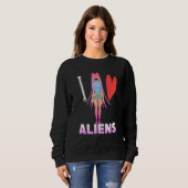 Sweatshirt J'aime les aliens Science-fiction (Devant entier)