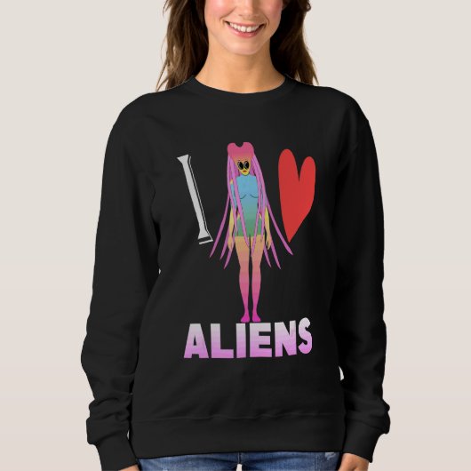 Sweatshirt J'aime les aliens Science-fiction (Devant)