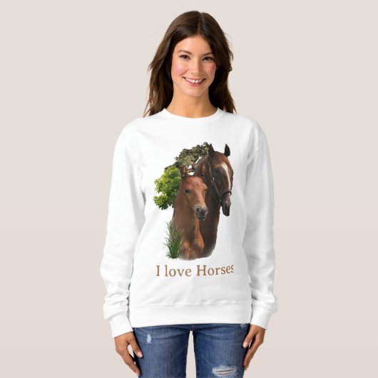 Sweatshirt J'aime les chevaux (Devant entier)