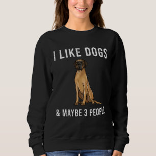 Sweatshirt J'aime les chiens Great Dane bruns et peut-être 3
