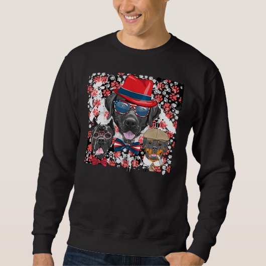 Sweatshirt J'Aime Les Chiens Labrador Doberman Et Rottweiler (Devant)