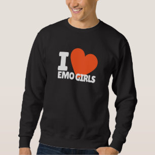 Sweatshirt J'aime les filles Emo cœur Egirl