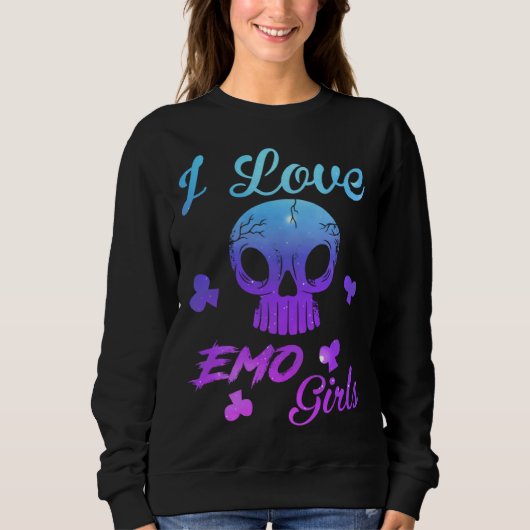 Sweatshirt J'aime les garçons Emo  J'aime les filles Emo  Emo (Devant)
