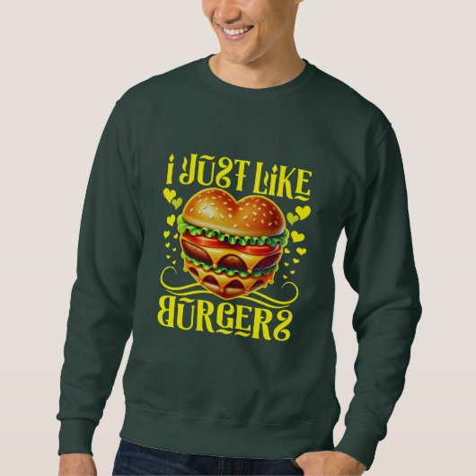 Sweatshirt j'aime les hamburgers (Devant)
