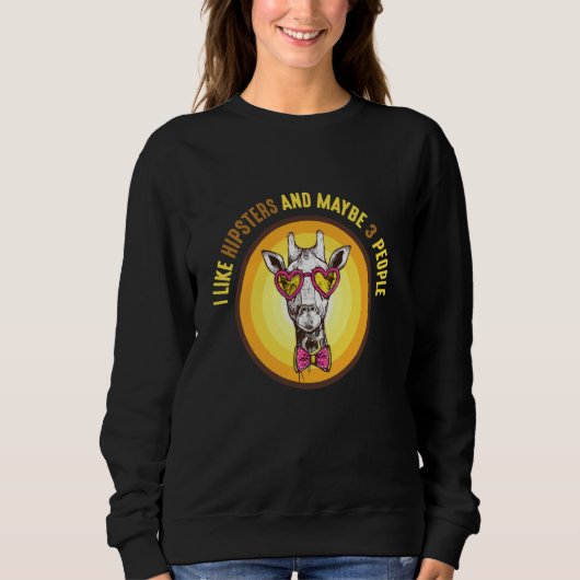 Sweatshirt J'Aime Les Hipsters Et Peut-Être 3 Personnes Et La (Devant)