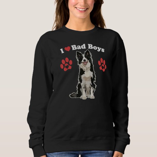 Sweatshirt J'Aime Les Mauvais Garçons Homme Frontière Collie  (Devant)