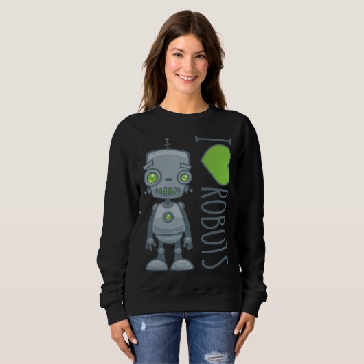 Sweatshirt J'aime les robots (Devant entier)