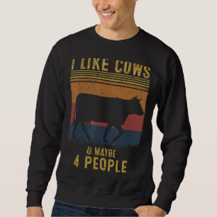 Sweatshirt J'Aime Les Vaches Et Peut-Être 4 Personnes Fermier
