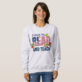 Sweatshirt J'AIME LIRE ET ENSEIGNER LE Drapeau Américain (Devant entier)
