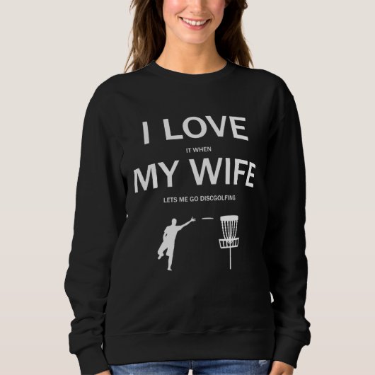 Sweatshirt J'aime ma femme Discgolf Evolution Frisbee (Devant)