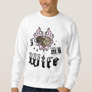 Sweatshirt J'aime ma femme - Rose - DingusDesign