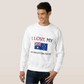 Sweatshirt J'Aime Ma Fille Australienne (Devant entier)
