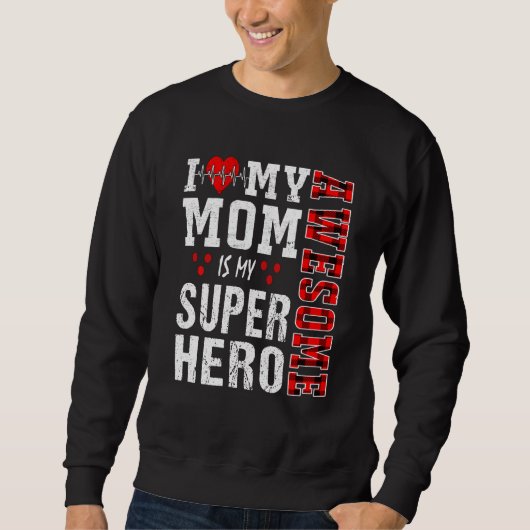Sweatshirt J'Aime Ma Mère Awesome Est Mon Match De Famille Su (Devant)