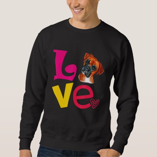 Sweatshirt J'Aime Ma Race De Chien De Boxer (Devant)