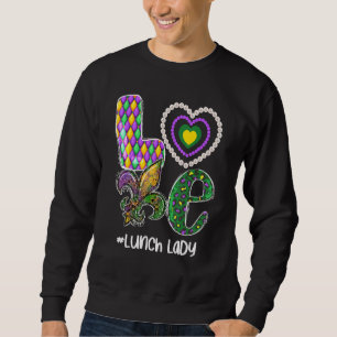 Sweatshirt J'Aime Mardi Gras Déjeuner Lady Enseignante Plaid