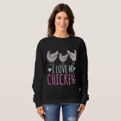 Sweatshirt J'Aime Mes Dames Filles De Poulet (Devant entier)