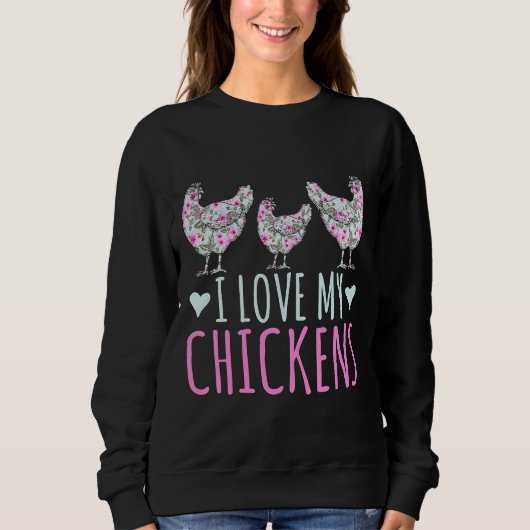 Sweatshirt J'Aime Mes Dames Filles De Poulet (Devant)