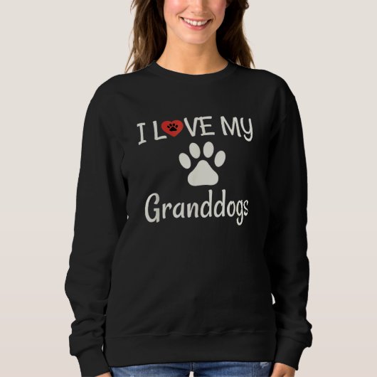 Sweatshirt J'Aime Mes Petits-Chiens Chien Grand-Mère Grand-Pa (Devant)