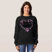 Sweatshirt J'Aime Mes Poodle Heart Paws (Devant entier)