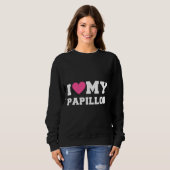 Sweatshirt J'Aime Mes Races De Chiens Papillon (Devant entier)