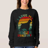 Sweatshirt J'Aime Mon Anglais Springer Spaniel Chien Propriét (Devant)