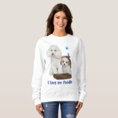 Sweatshirt J'aime mon caniche (Devant entier)