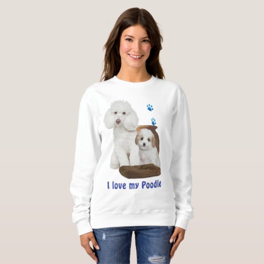 Sweatshirt J'aime mon caniche (Devant entier)