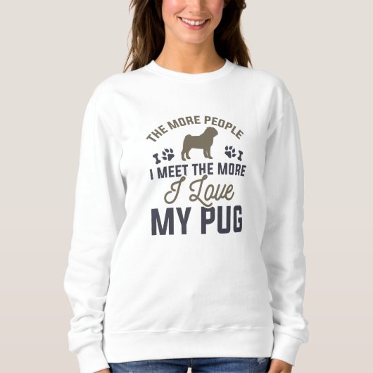 Sweatshirt J'aime mon Carlin (Devant)