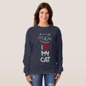 Sweatshirt J'aime mon chat (Devant entier)