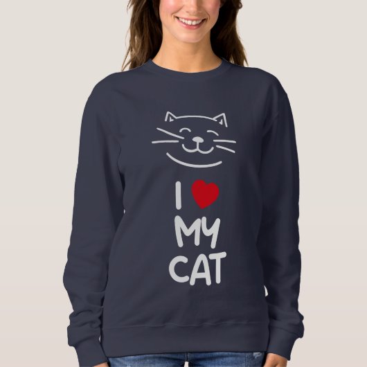 Sweatshirt J'aime mon chat (Devant)