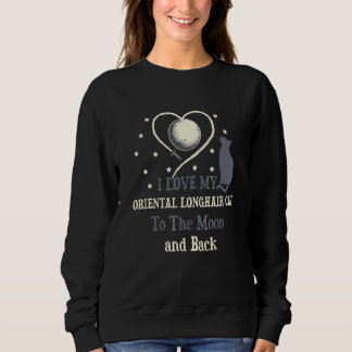 Sweatshirt J'aime mon chat à poil long oriental jusqu'à la lu