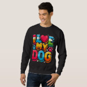 Sweatshirt J'Aime Mon Chien (Devant entier)