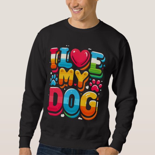 Sweatshirt J'Aime Mon Chien (Devant)
