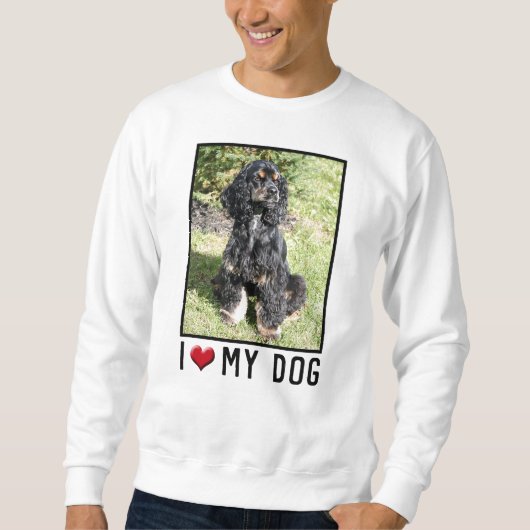 Sweatshirt J'Aime Mon Chien (Cocker Spaniel) Photo (Devant)