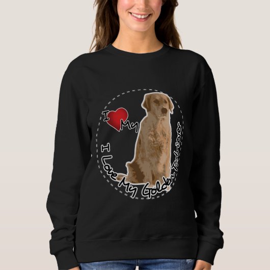 Sweatshirt J'aime mon chien de golden retriever (Devant)