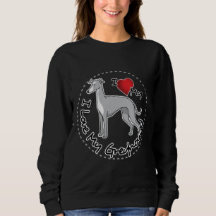 Sweatshirt J'aime mon chien de lévrier