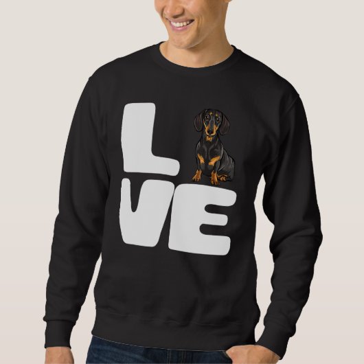 Sweatshirt J'aime mon chien noir Dachshund (Devant)
