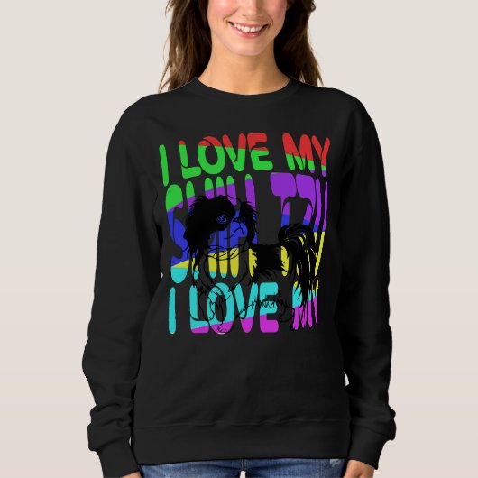 Sweatshirt J'Aime Mon Chien Shihtzu (Devant)