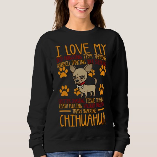 Sweatshirt J'Aime Mon Chihuahua (Devant)