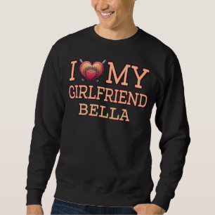 Sweatshirt J'aime mon coeur de baseball de petite amie