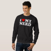 Sweatshirt J'aime mon coeur rouge Nerd (Devant entier)