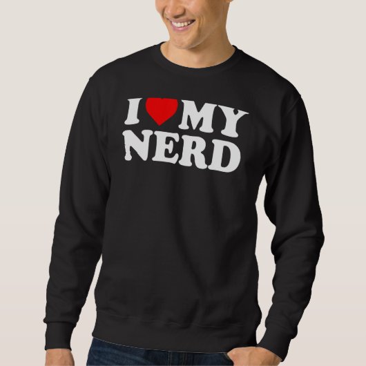 Sweatshirt J'aime mon coeur rouge Nerd (Devant)