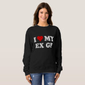 Sweatshirt J'Aime Mon Ex Fille-Coeur (Devant entier)