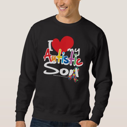 Sweatshirt J'aime mon fils autiste (Devant)