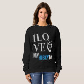 Sweatshirt J'Aime Mon Husky (Devant entier)