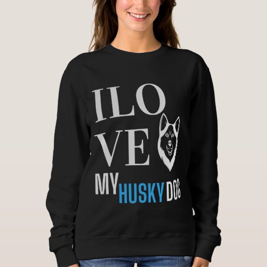 Sweatshirt J'Aime Mon Husky (Devant)