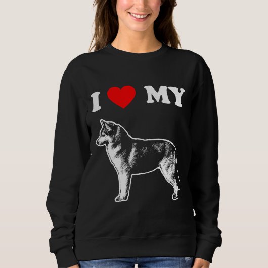 Sweatshirt J'Aime Mon Husky (Devant)
