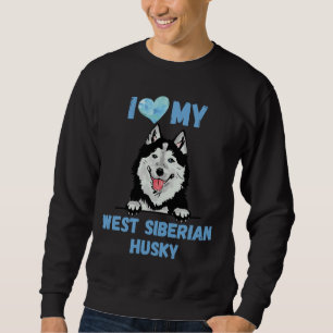 Sweatshirt J'Aime Mon Husky Sibérien Occidental ! Aquarelle O