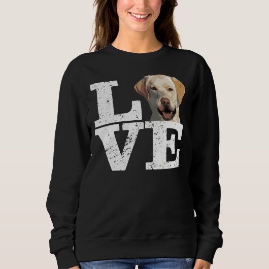 Sweatshirt J'aime mon labo jaune Labrador Retriever Chien (Devant)